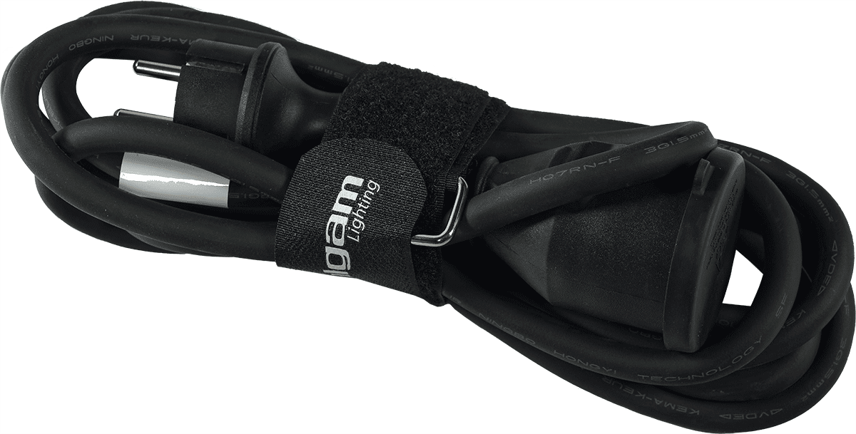 Rallonge 3m cordon prolongateur HO5RR-F 3 X 1.5mm² noir IP44