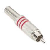 Fiche RCA cinch male nickel rouge à souder