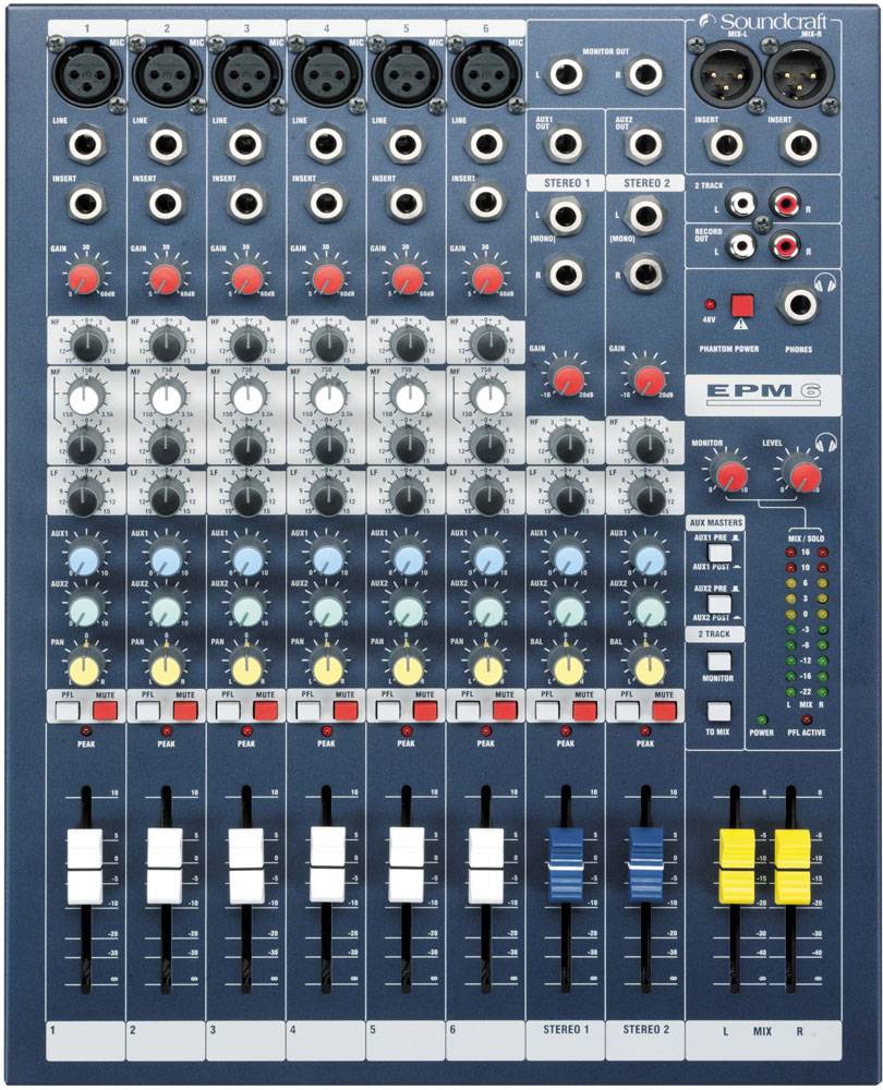 EPM6 Soundcraft – Console mixage 6 entrées mono 2 stéréo