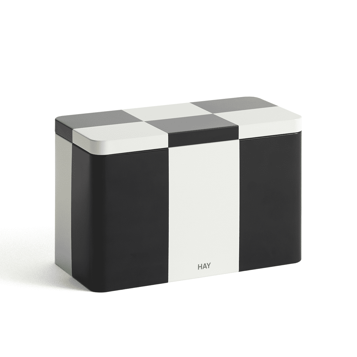 Boîte Tin à carreaux M – Noir & Blanc