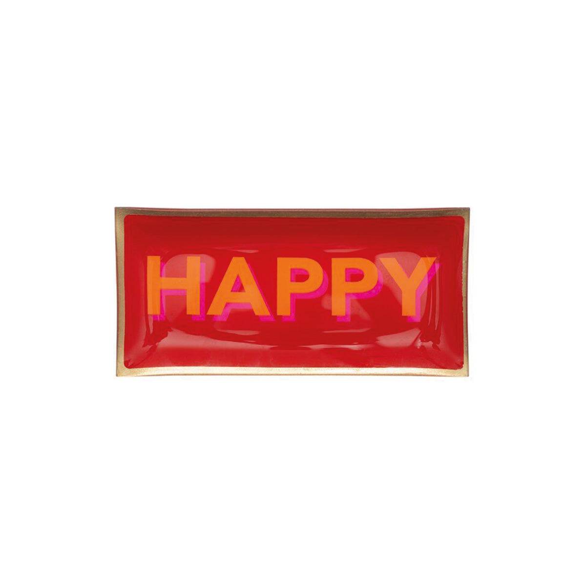Plateau Rectangle L – Happy – Rouge – 10 x 21 cm