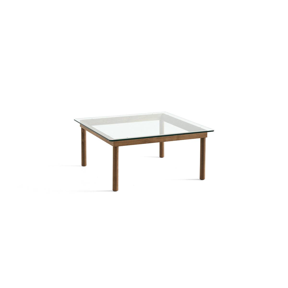 Table basse Kofi Noyer Massif & Verre Clair – l 80 x L 80 x h 36 cm