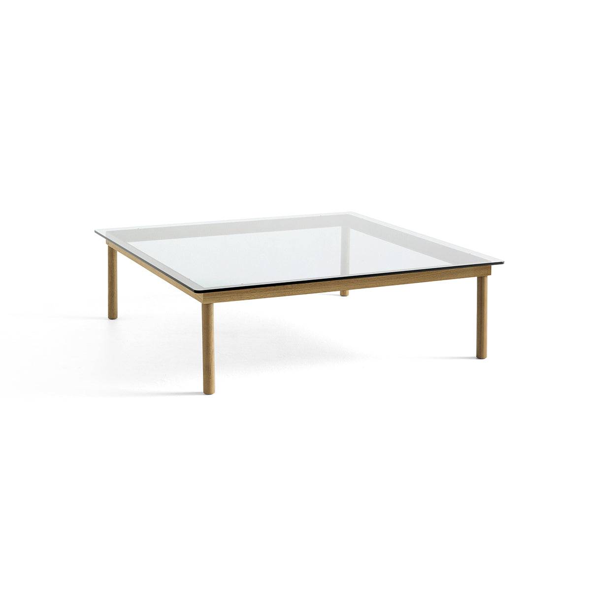 Table basse Kofi Chêne Massif & Verre Clair – l 120 x L 120 x h 36 cm