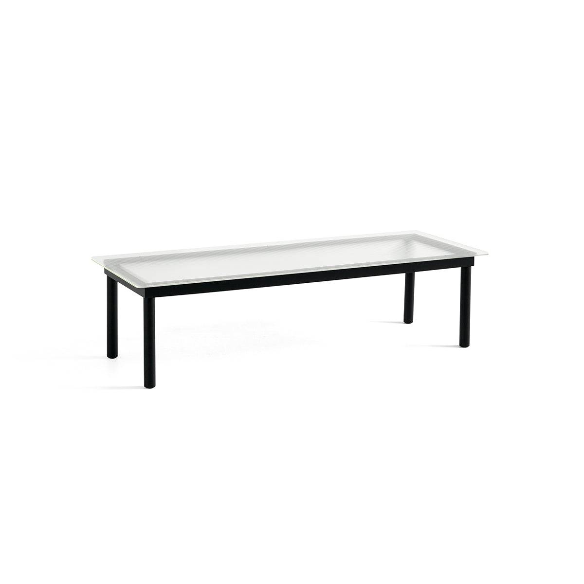 Table basse Kofi Chêne Massif Noir & Verre Roseau Clair – l 140 x L 50 x h 36 cm