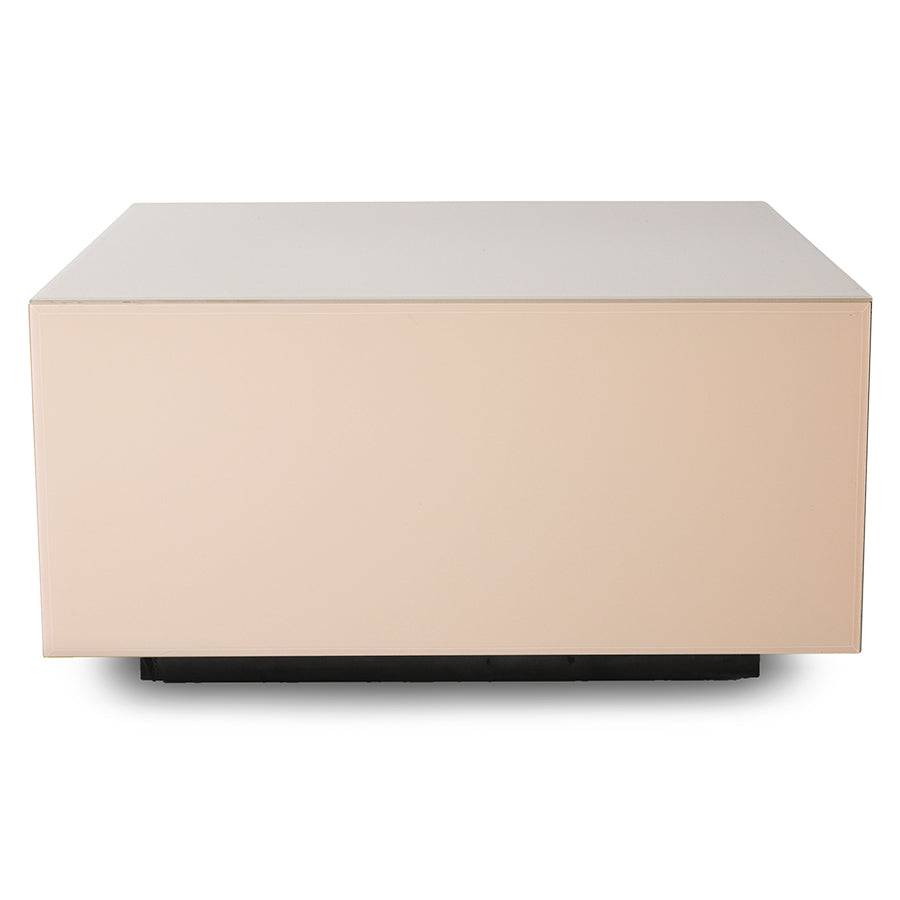 Table basse Bloc Miroir – 60 x 60 x 32 cm – Nude