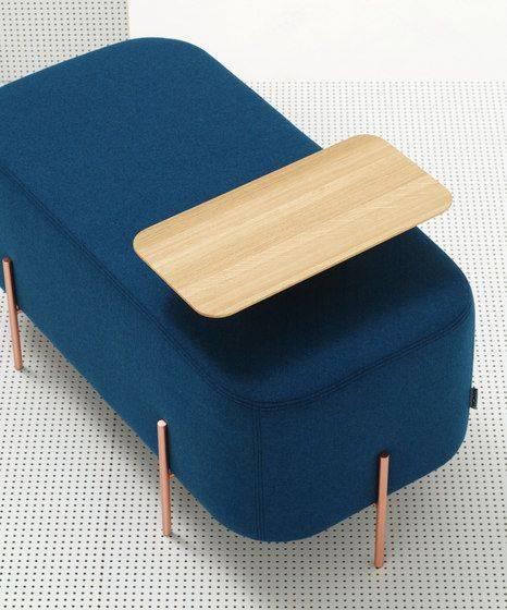 Pouf Elephant L93 cm bleu avec plaque