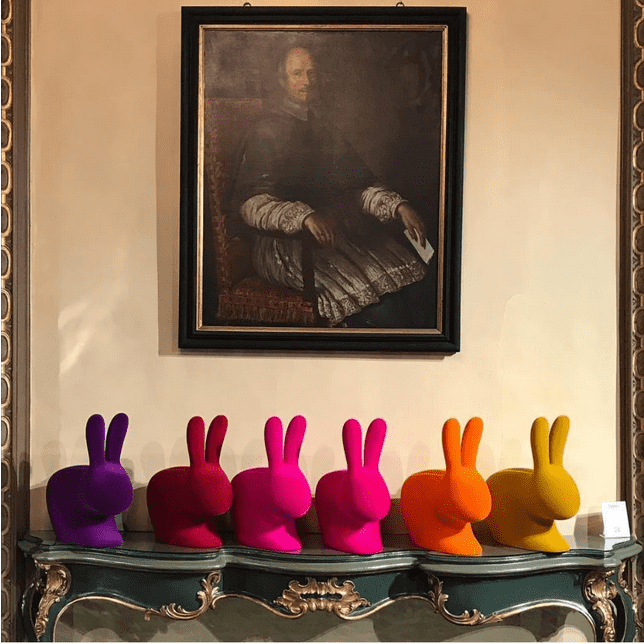Chaise RABBIT CHAIR VELVET BABY- Qeeboo
