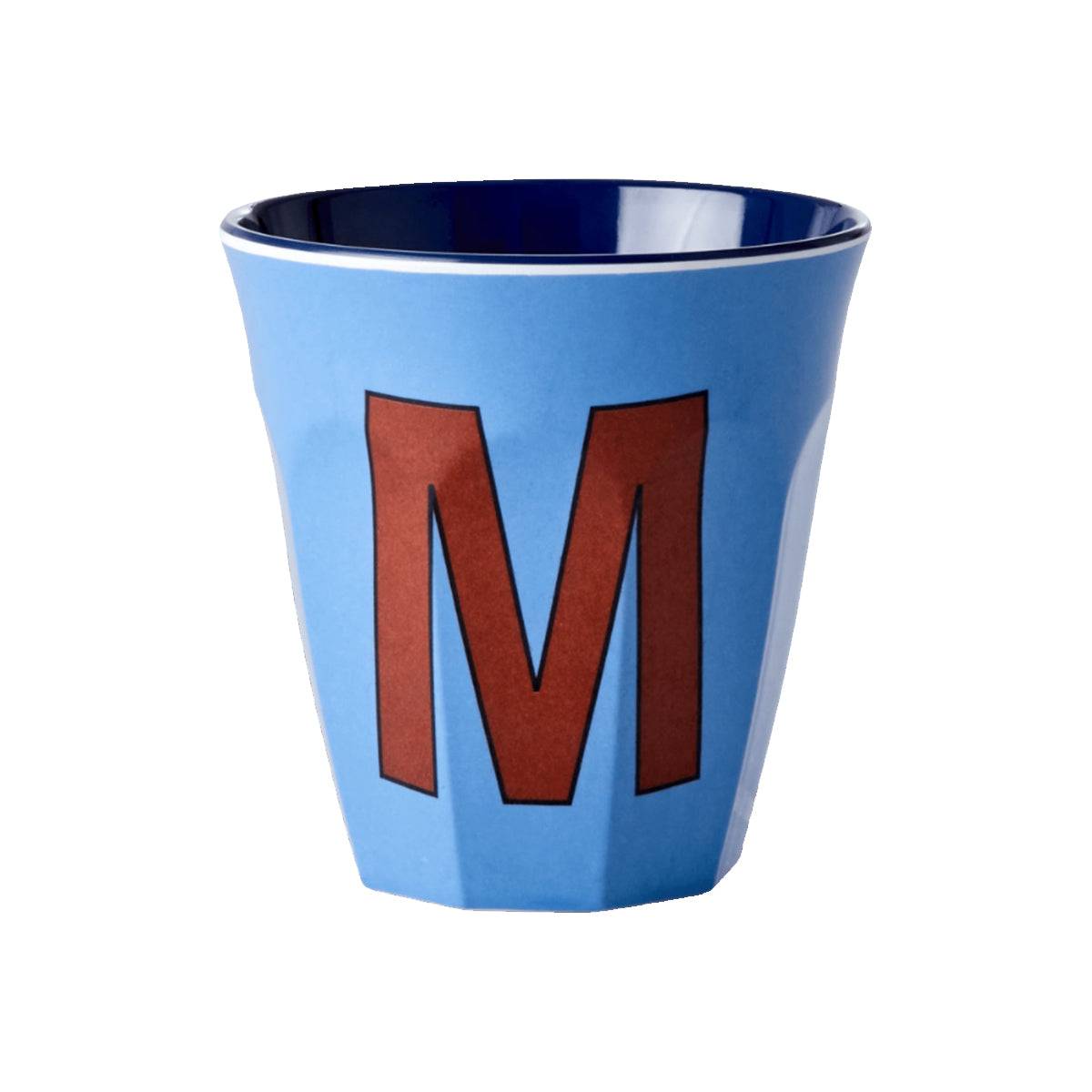 Gobelet Lettre M en mélamine – Bleu