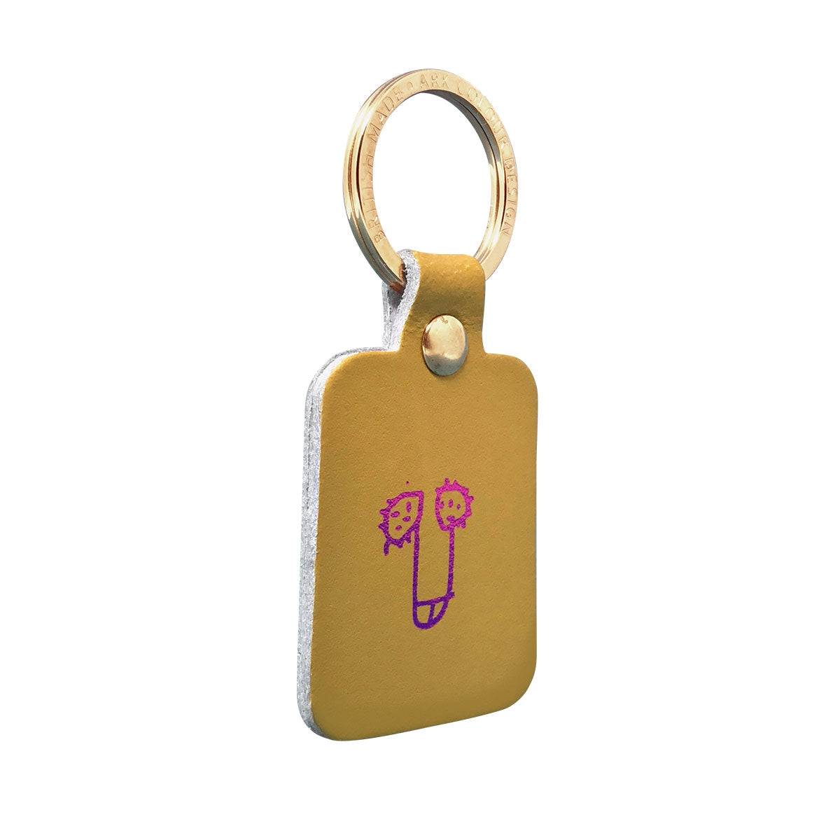 Porte-clés Zizi Cuir Moutarde