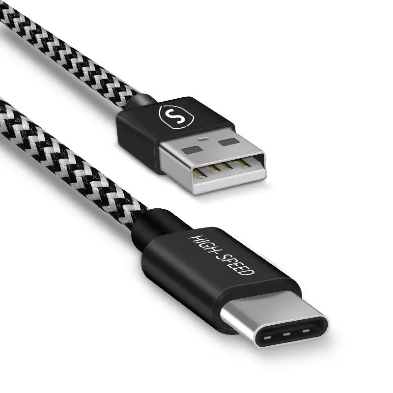 SiGN Skin Câble USB-C de charge – 2.1A, 1.5m, Noir/Blanc